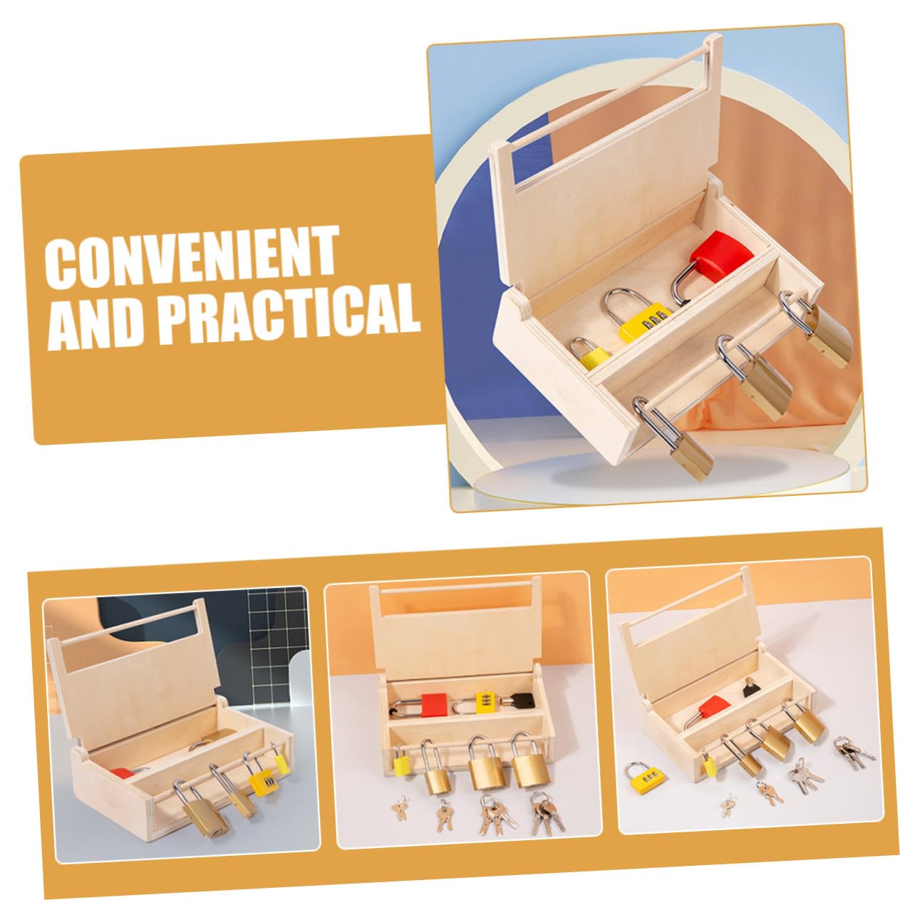 Educativo de Madera Montessori para Bebés Juguete de Encaje y Desbloqueo Desarrollo de Habilidades Motrices y Coordinación Manual para Pequeños