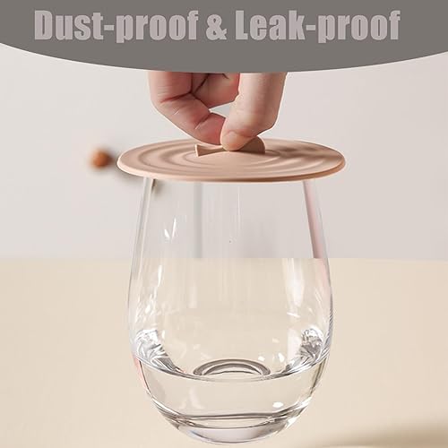 Miniatura 4 de Tapas de silicona para tazas de 3.9 in (4 pulgadas), reutilizables, a prueba de fugas, tapas flexibles aptas para lavavajillas para bebidas frías
