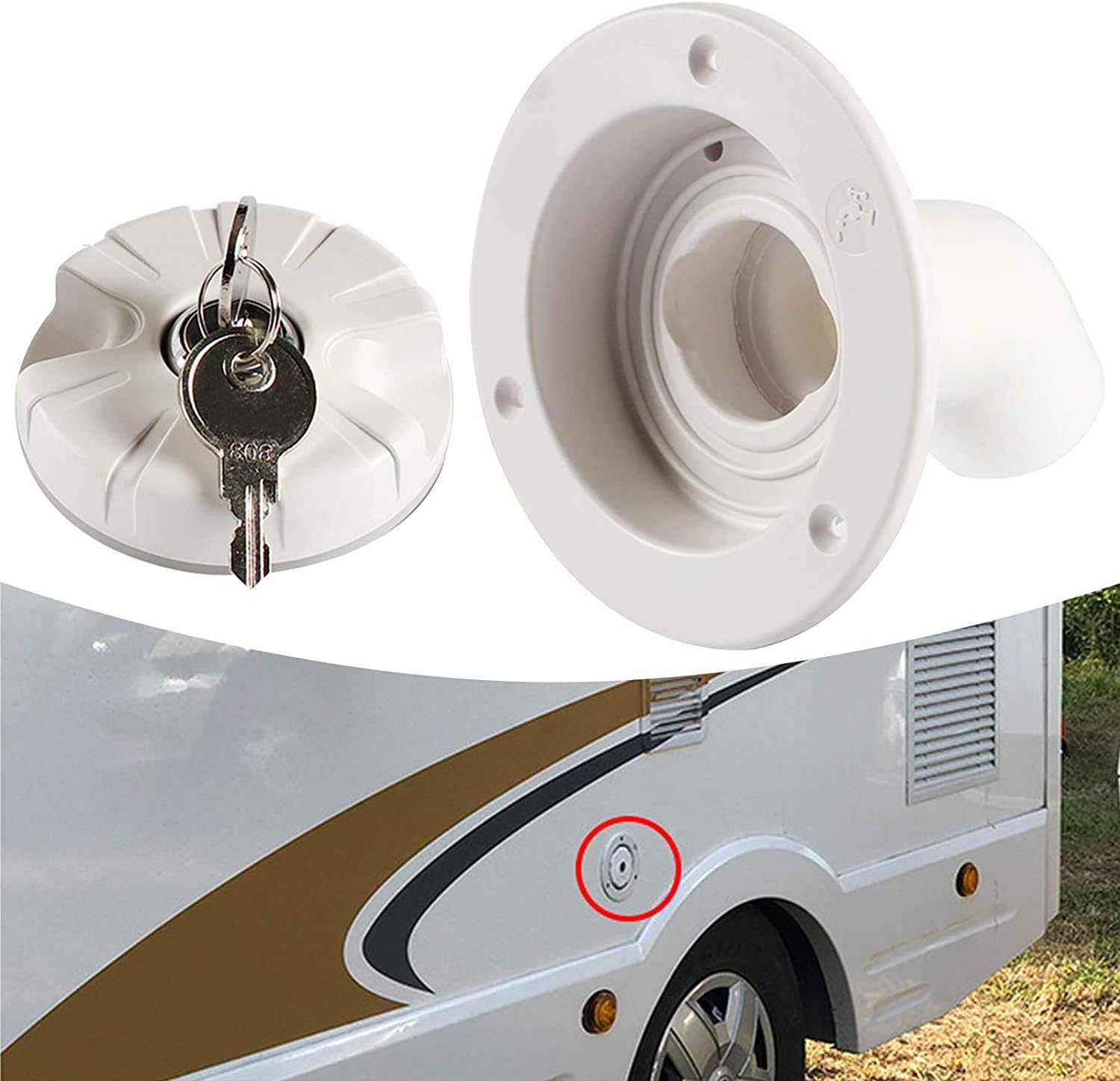 Jutta Gravity Water Inlet Lockable Cap with Lock, Fresh