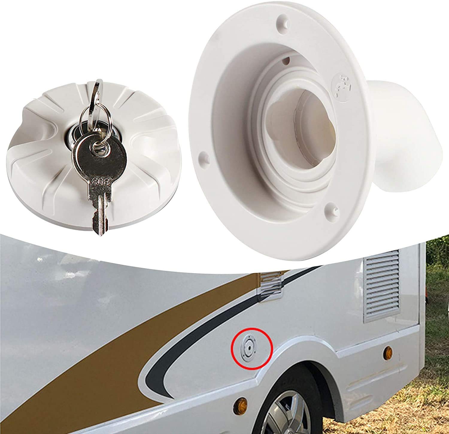 Buy Jutta Gravity Water Inlet Lockable Cap with Lock, Fresh Water Fill