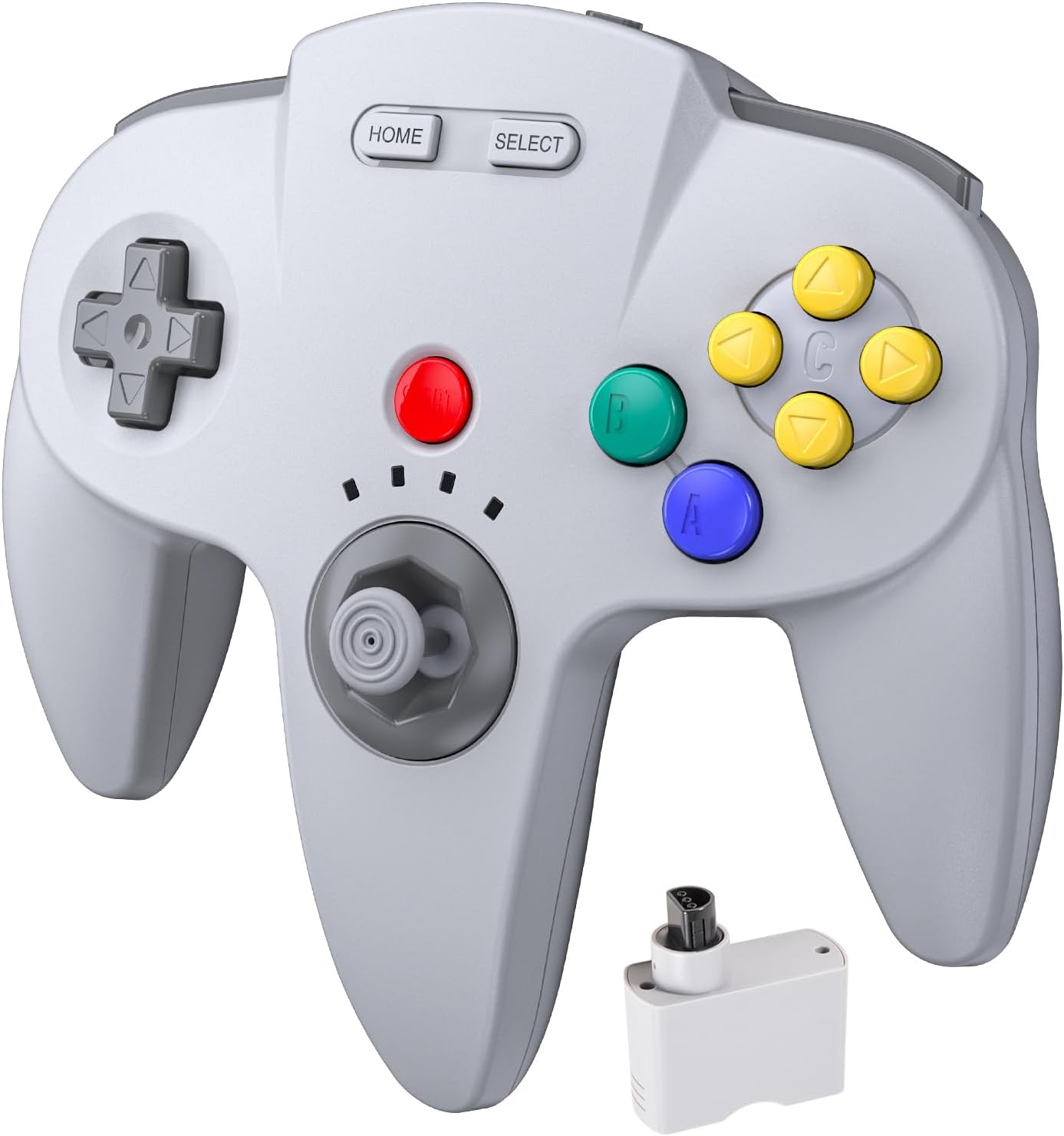 KIWITATA Classic Wireless N64 Controller, 2.4GHZ Retro N64 Wireless Remote Joystick Controller Gamepad Compatible with N64 System Video Game Console Gray