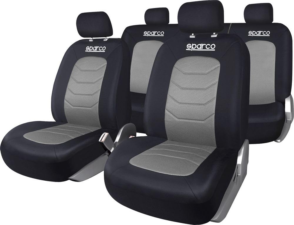 SparcoSPC1019GR Seat Cover Set, Black/Grey