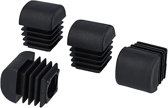 GleitGut 4 x Bouchons de Tube 25 x 25 mm Embout Tube carré Bouchon Plastique Noir