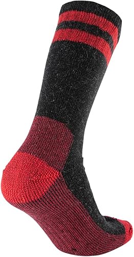 Miniatura 6 de Cerebro Calcetines de lana merino para hombre, calcetines acolchados a media pantorrilla que absorben la humedad, calcetines de senderismo para