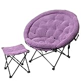 YBDXHA Campingstuhl,Klappstuhl Hochlehner Campingstuhl Angelstuhl Mit Weichen Armlehnen Und FußStüTze Klappstuhl Camping Picknick Garten Balkon,Rosa