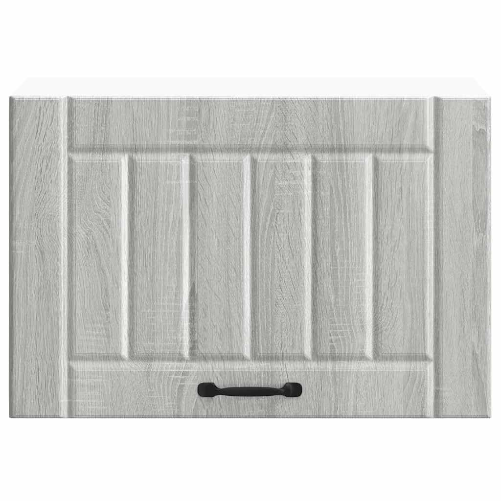 Küchen-Hängeschrank Lucca Grau Sonoma Holzwerkstoff 60 x 31 x 40 cm mit Glastüren, Stauraum für Küche und Esszimmer, Hängeregal für Geschirr, Vorratsschrank und Organizer