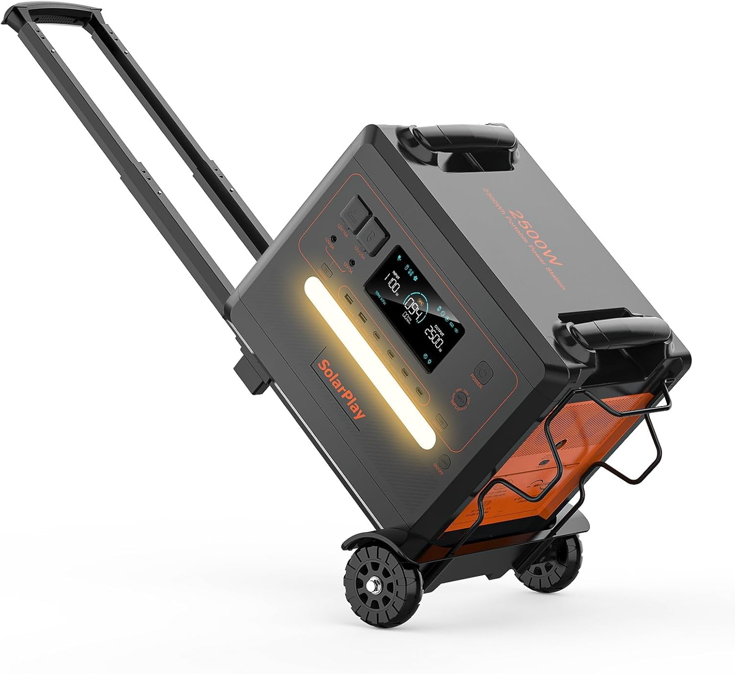 SOLARPLAY 2500W Station Electrique Portable, LiFePO4 Batterie Secours Maison, 2304Wh Generateur Electrique Solaire, Groupe Électrogène Solaire, Power Station pour Camping Extérieur (2500W+Pendant)