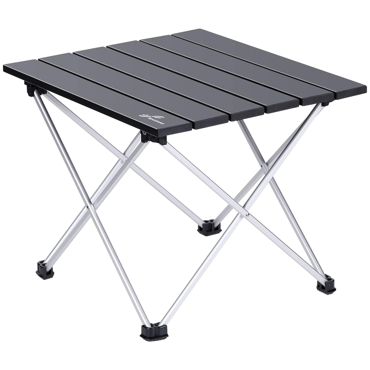 Sportneer Campingtisch Klapptisch Camping, Aluminium Klapptisch Camping Tisch Faltbarer Picknick-Tisch Tragbarer Gartentisch für Camping Picknick Kochen Garten Wandern Reisen,S,Schwarz