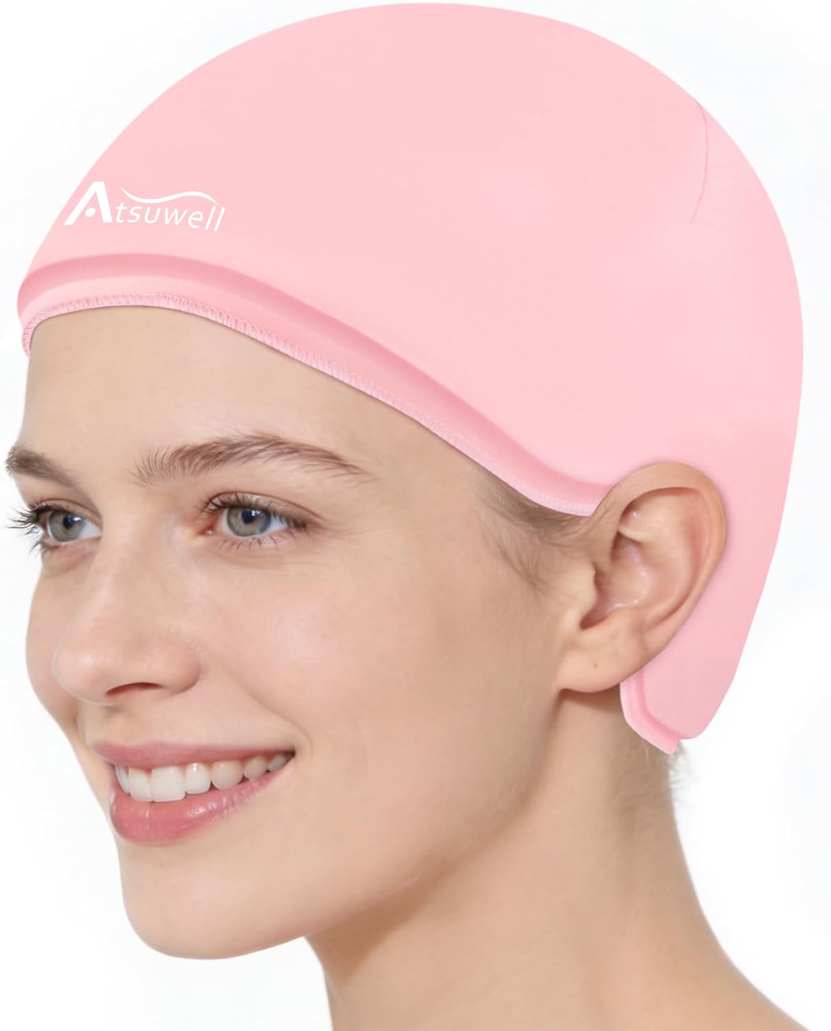 Atsuwell Large Cold Cap for Chemotherapy, Chemo Cooling Cap for Head Discomfort and Stress, Reusable Chemo Head Ice Pack for Women and Men, Black