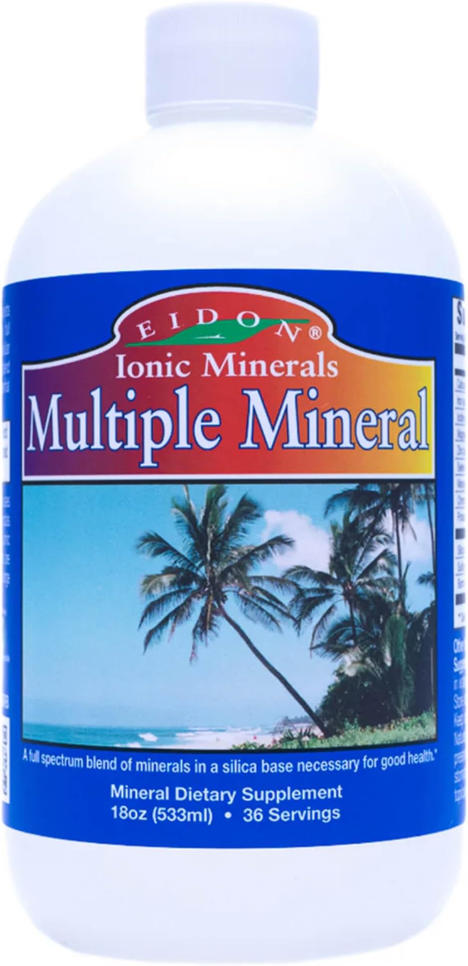 Eidon Multiple Minerals Supplement - Ionic Trace Mineral Drops for Water, with Zinc, Potassium, Chromium, & Magnesium, Natural Liquid Vitamins, Sugar Free & Bioavailable, for Men & Women - 18 oz