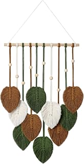 Betylifoy macrame Wall Tapestry Handmade Tapestry Boho Wall Decor Woven Leaf Tapestry Boho Chic Hanging Home Decor Tapestry for Bedroom Living Room Kids Room Wall Decoration