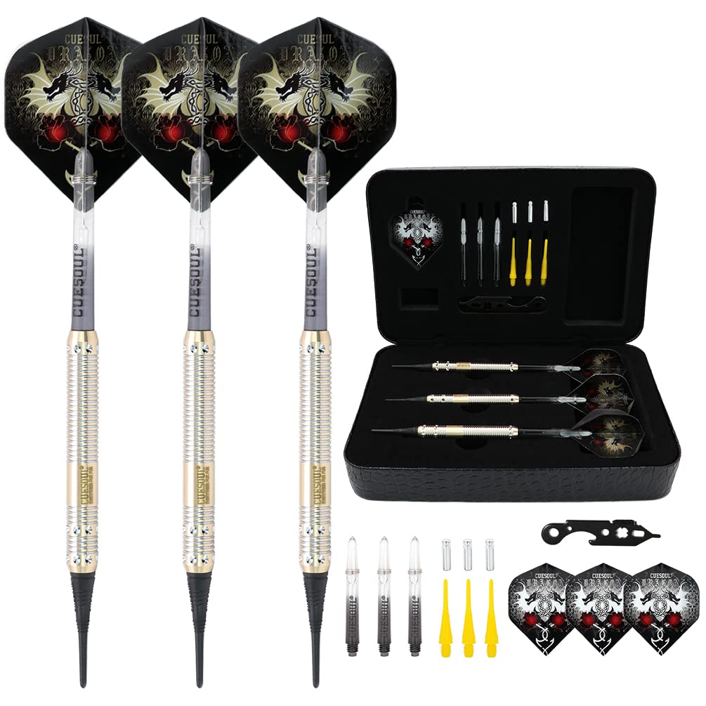CUESOUL 16 Grams Deluxe Soft Tip Darts Set with Luxury Case（Dragon Series） — view 14