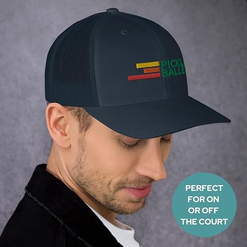 Miniatura 5 de Sombrero de pickleball retro  Regalos de pickleball  Accesorios de pickleball  Sombreros de pepinillo para hombres y mujeres Azul Marino