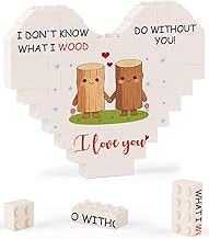 PRSTENLY I Love You Gifts for Him Her, Anniversary Love Gifts for Boyfriend Girlfriend, Building Blocks Puzzle Plaque Gift for Wife Husband Couples on Valentines Birthday Christmas