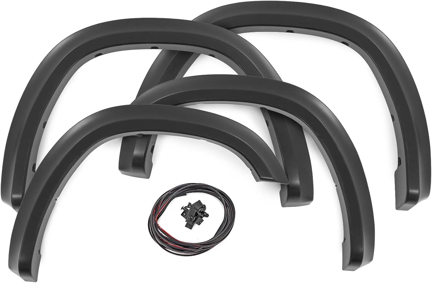 Rough Country Sport Fender Flares for Ram 1500 (2025-2026) - Extra 1" Tire Coverage, UV-Resistant ABS, Paintable Matte Black