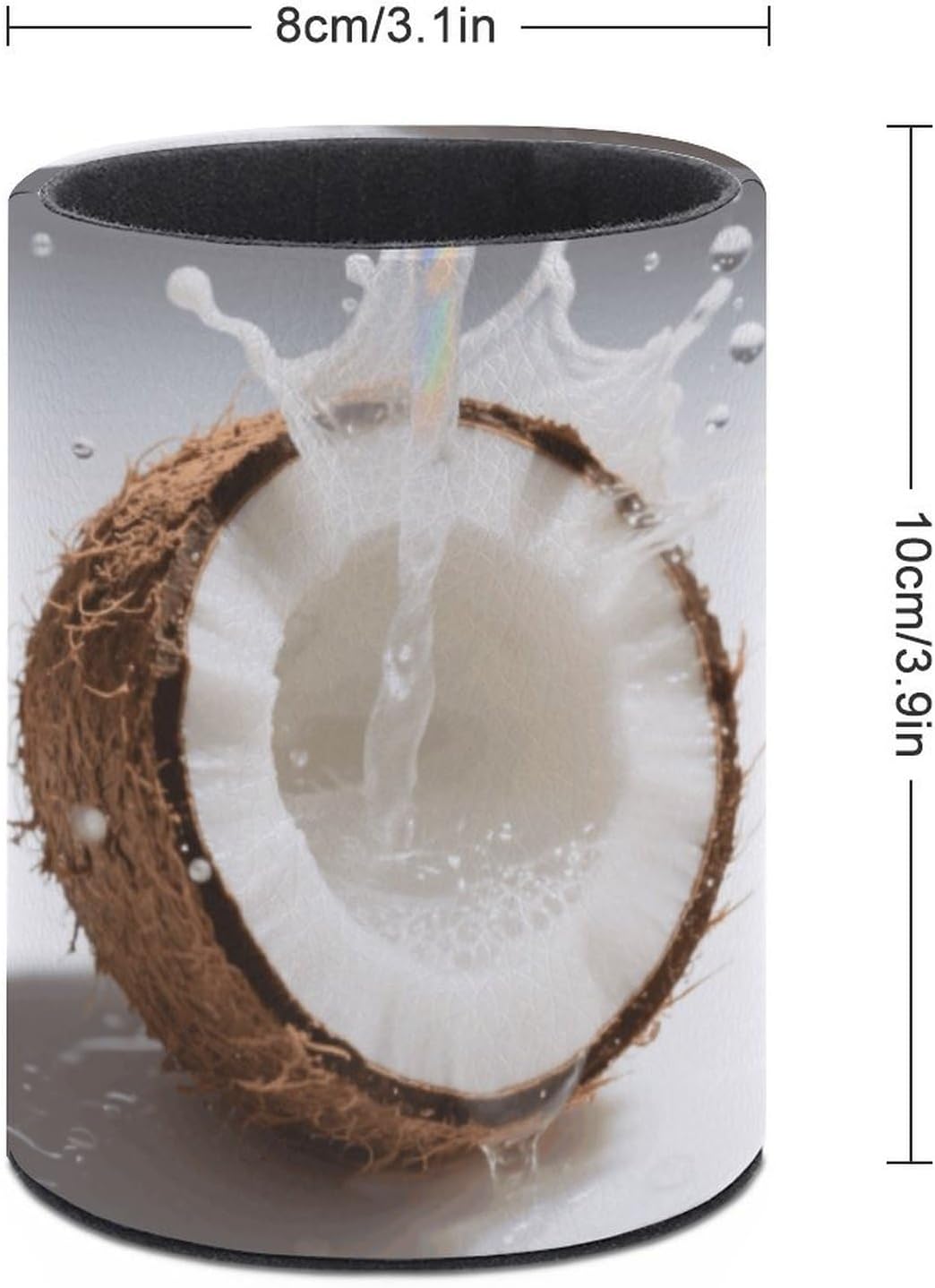 Round Coconut Pen Holder for Desk Storage Remote Brush image 2