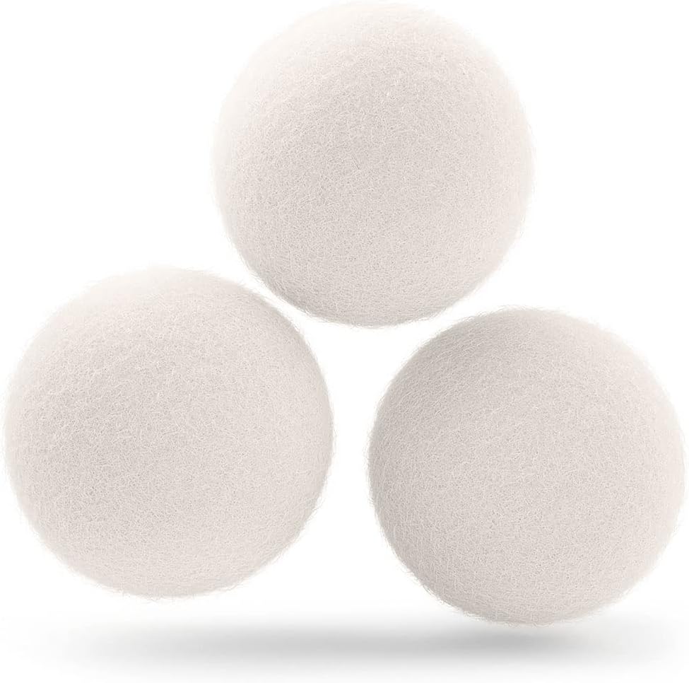 Wool Dryer Balls - Natural Fabric Softener Reusable & Eco-Friendly - Reduce Wrinkles, Lint & Drying Times - Makes Laundry Snuggle Soft (3 Pack) Set