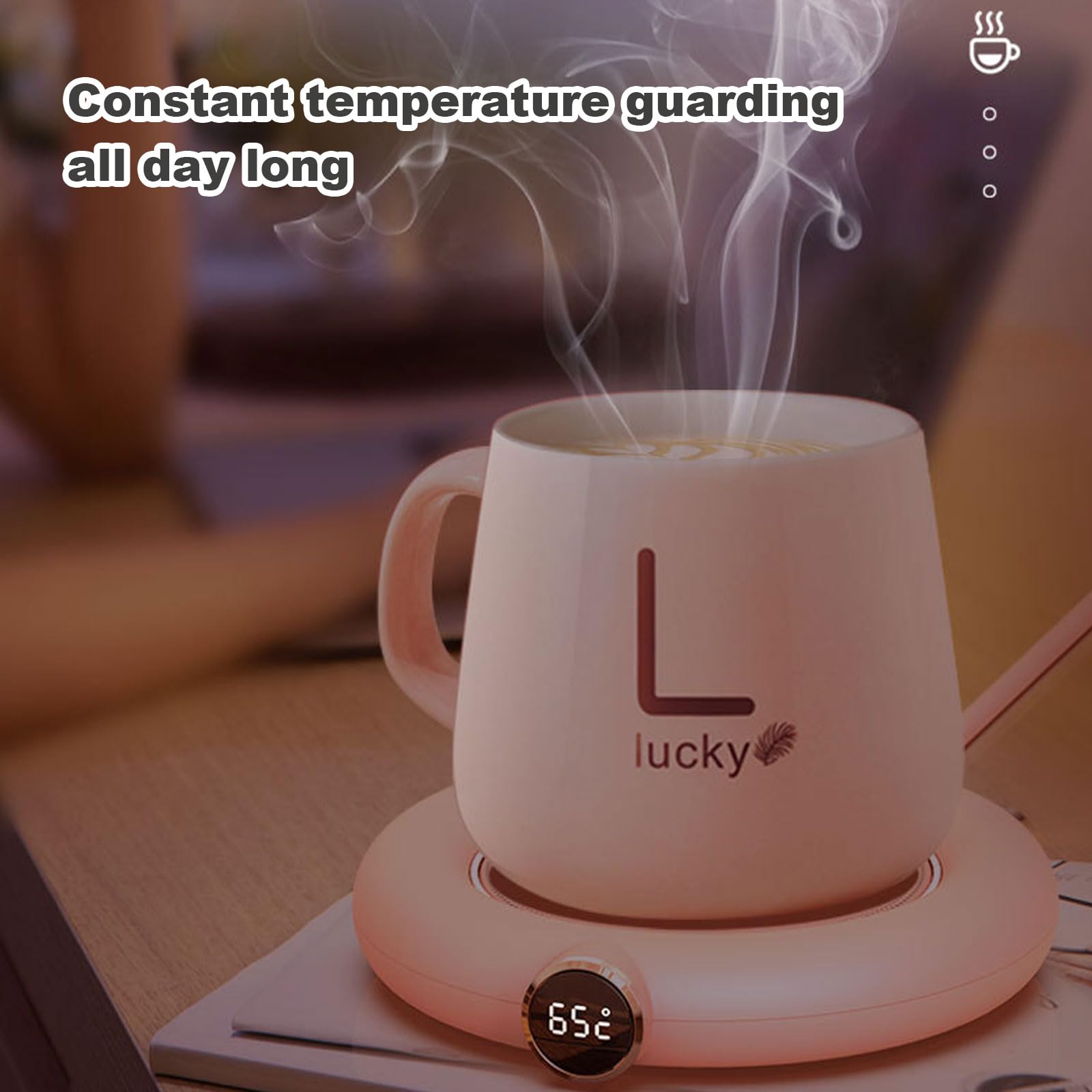 Scalda-tazze da caffè, USB con scatola, scalda tazza per scrivania con spegnimento automatico, 3 impostazioni di temperatura, scalda tazza da caffè, regalo per donne, regalo per Natale (bianco)