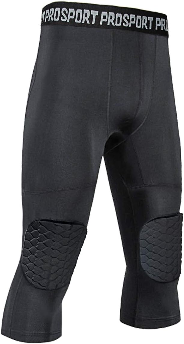 TUOY Men's Padded Capri Compression Pants with Knee Kuwait