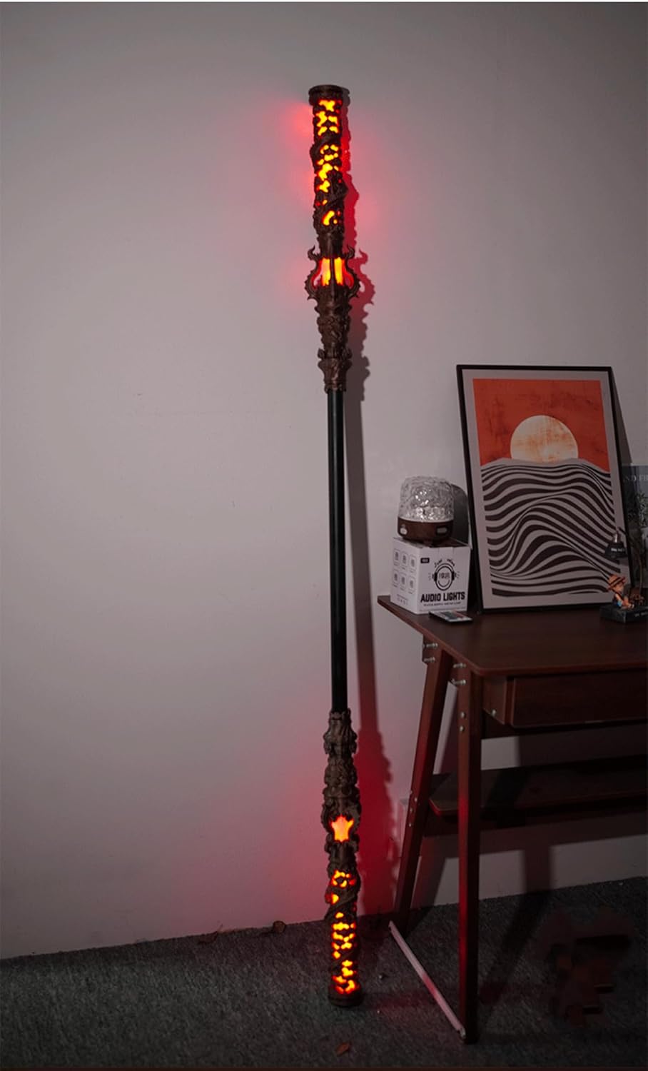 Black Mythical Monkey Shining 16 Colors 6.2-Foot (1.9-Meter) Metal Rod, Durable Metal Rod, Transparent Shining, Christmas and Halloween Collection Gift