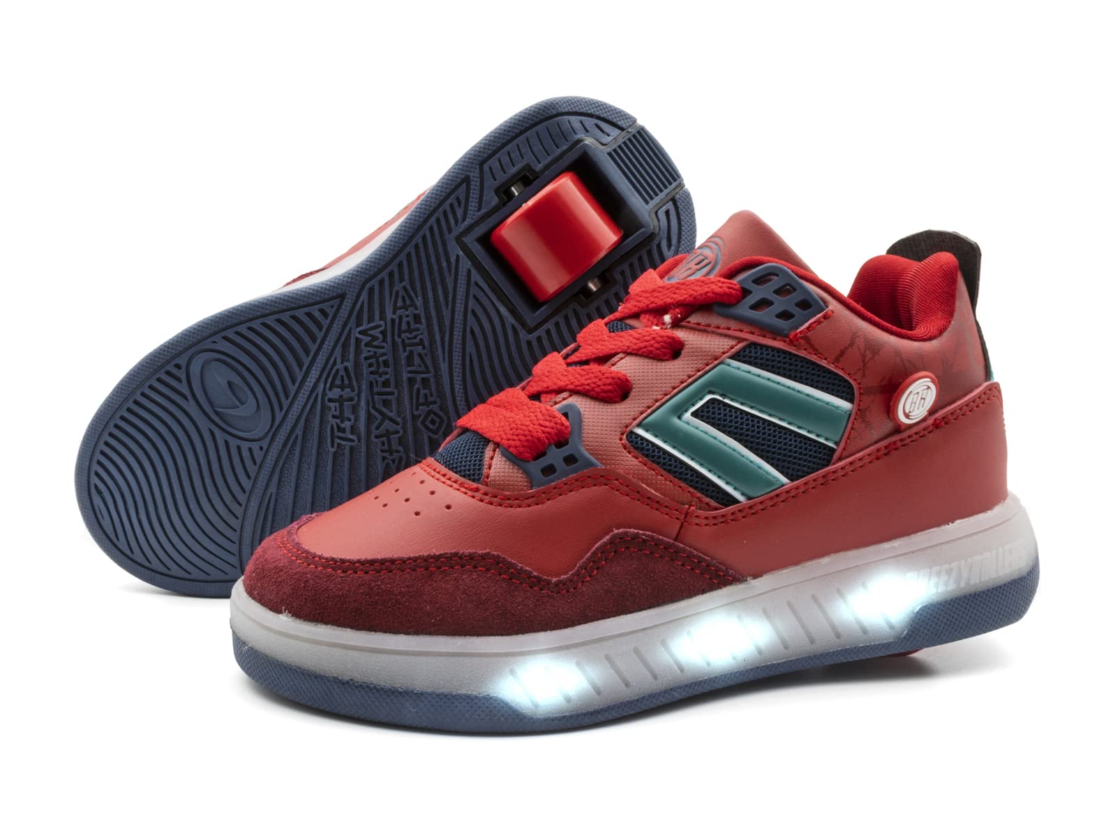 BREEZY ROLLERS Zapatos con ruedas LED para niños I Zapatos LED con ruedas I Zapatos de carretera para patines en pocos segundos I Sistema de clic patentado I Zapatos luminosos con ruedas para niñas y
