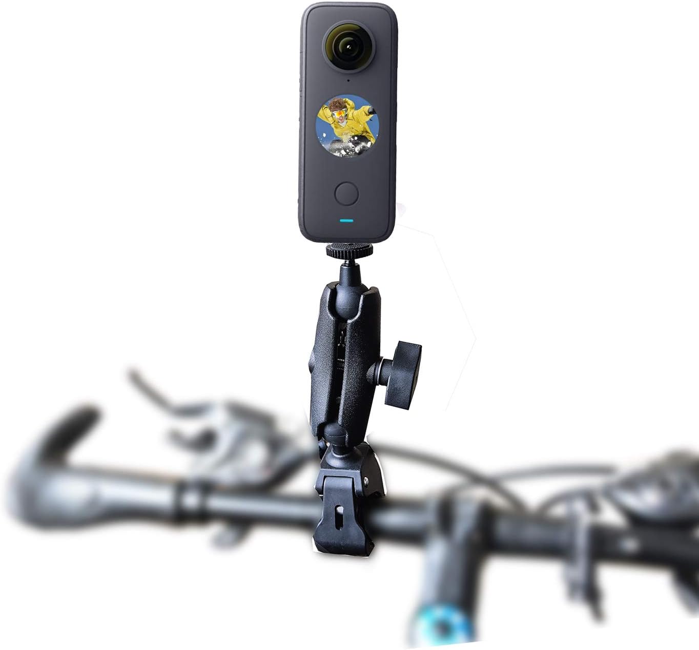 Best VGSION 1/4 Handlebar Clamp Motorcycle Mount for Insta360 One X2 / One R/GoPro Hero, with Ballhead
