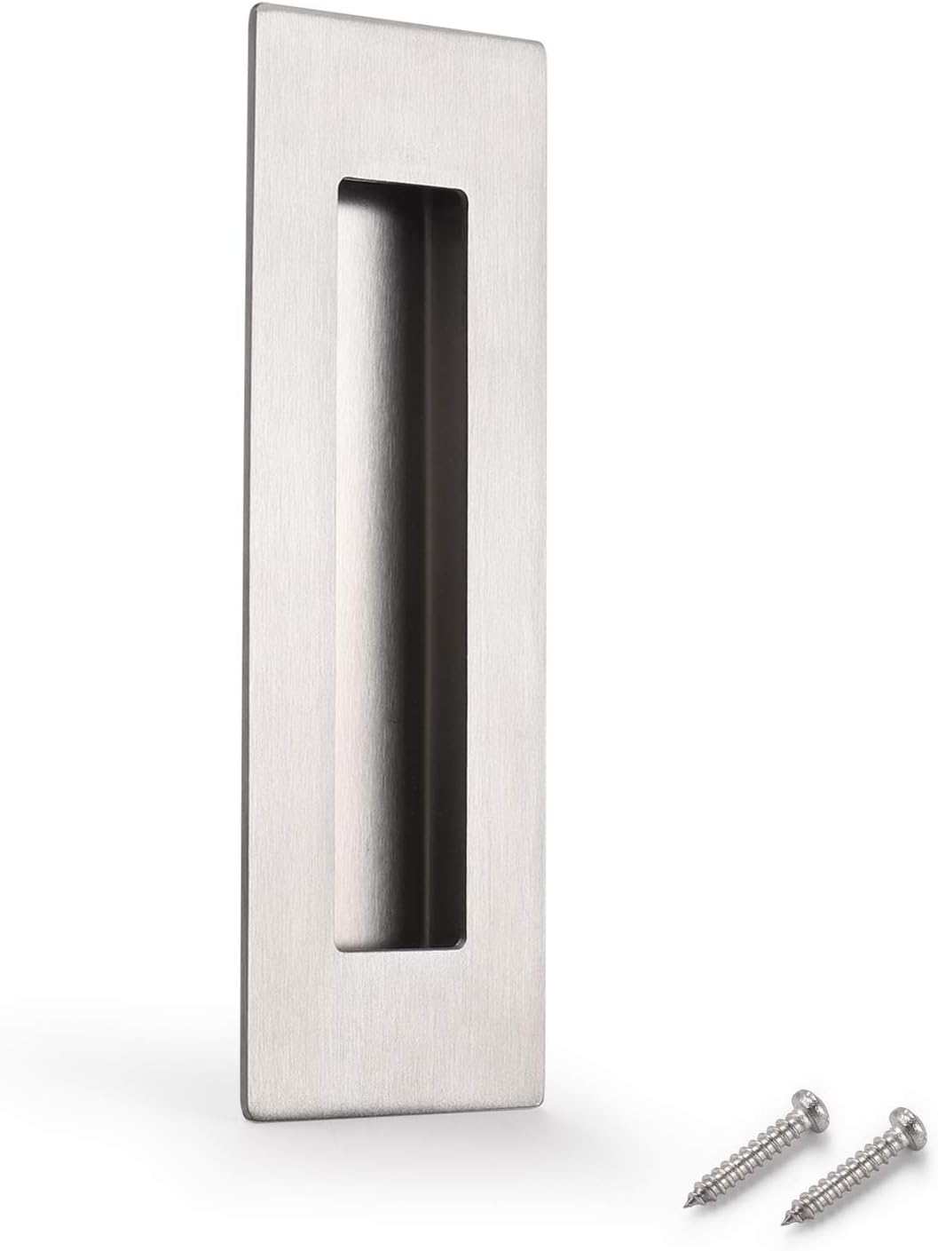 Probrico Stainless Steel Flush Pull, Recessed Cabinet Sliding Door Knobs, Furniture Handles for Pocket Flush Door, Concealed Screws 6 Inches Overall Length