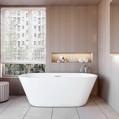 Aica Sanitär Badewanne Acryl Set mit Siphon für 2 Personen,170x80x58cm für Badezimmer,Weiß – Bild 5