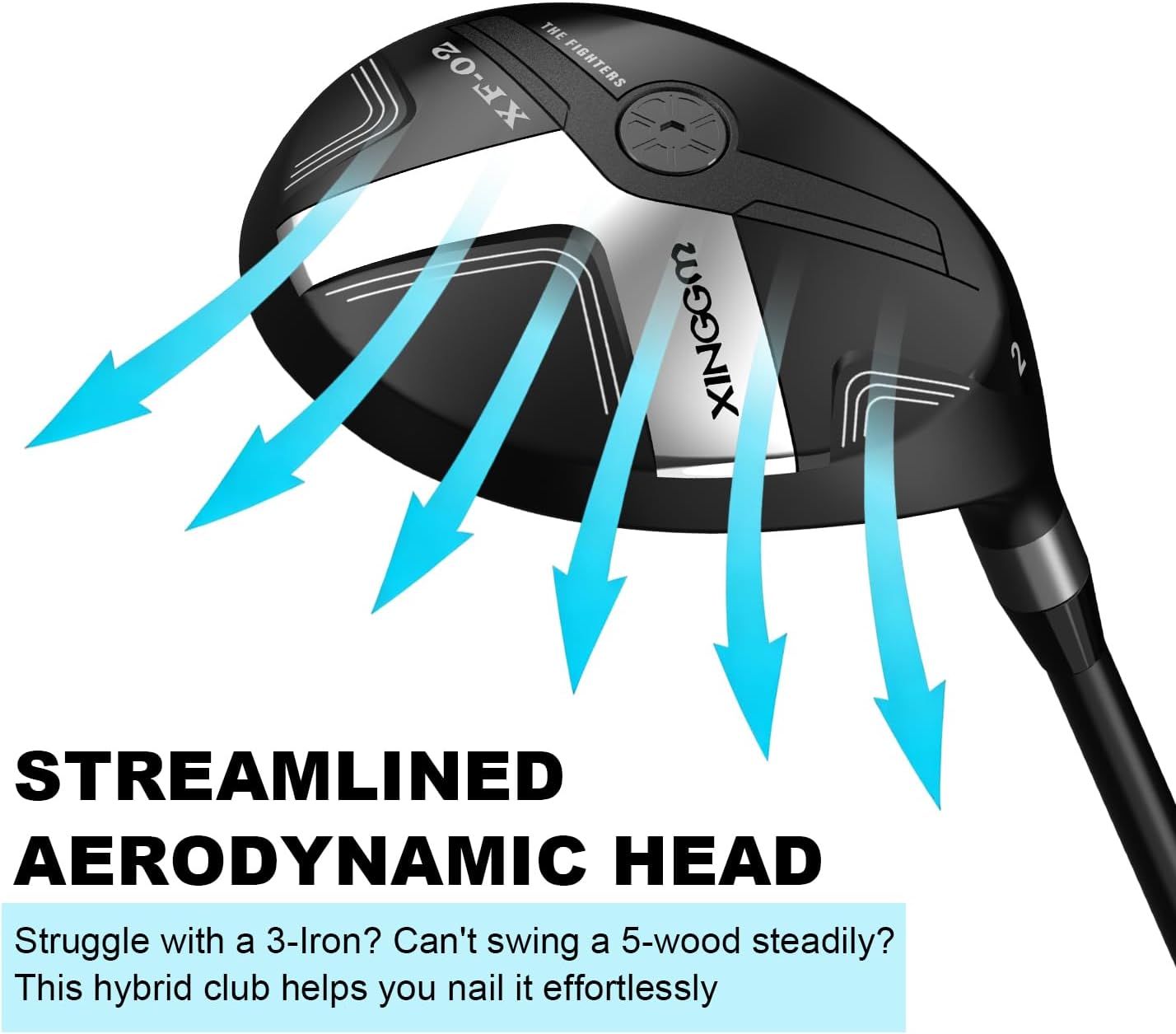 Hybrid Golf Clubs for Men,Premium Rescue 2,3,4,5,6,7,8,9,P Hybrid Golf Club & Utility Golf Clubs Easier Green Approaches and Precise Landing Control