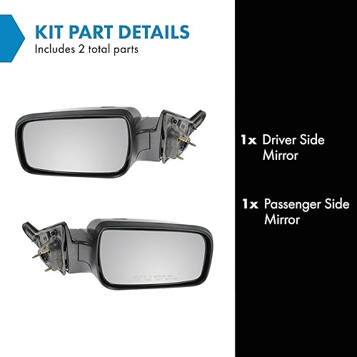 Miniatura 2 de Juego de pares de espejos laterales eléctricos izquierdo y derecho derecho para sedán de 4 puertas Saturn Ion 03-07