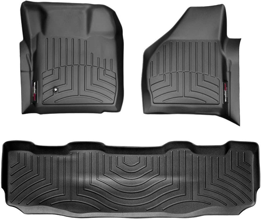 WeatherTech Custom Fit FloorLiners for Ford Super Duty - 1st & 2nd Row (441201-440022), Black
