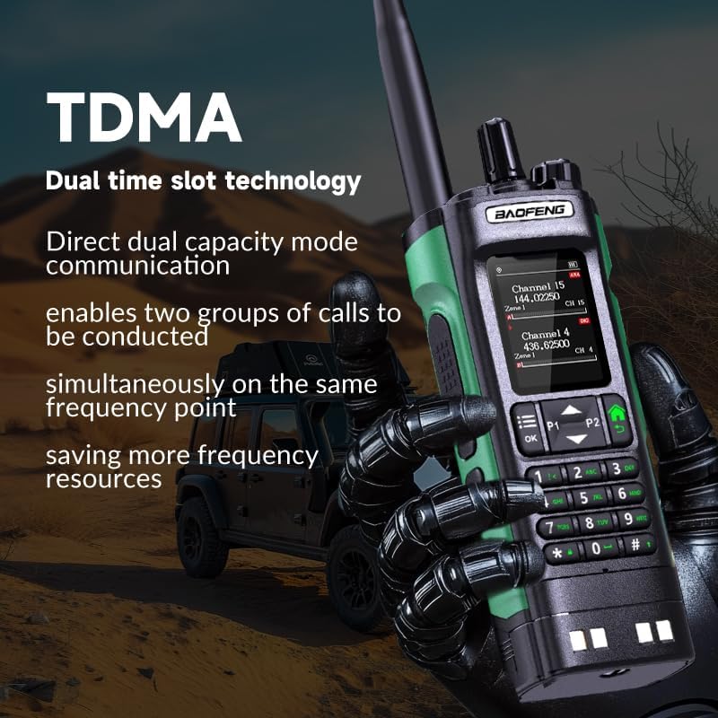 BAOFENG DM-32 radio demonstrating TDMA dual time slot technology