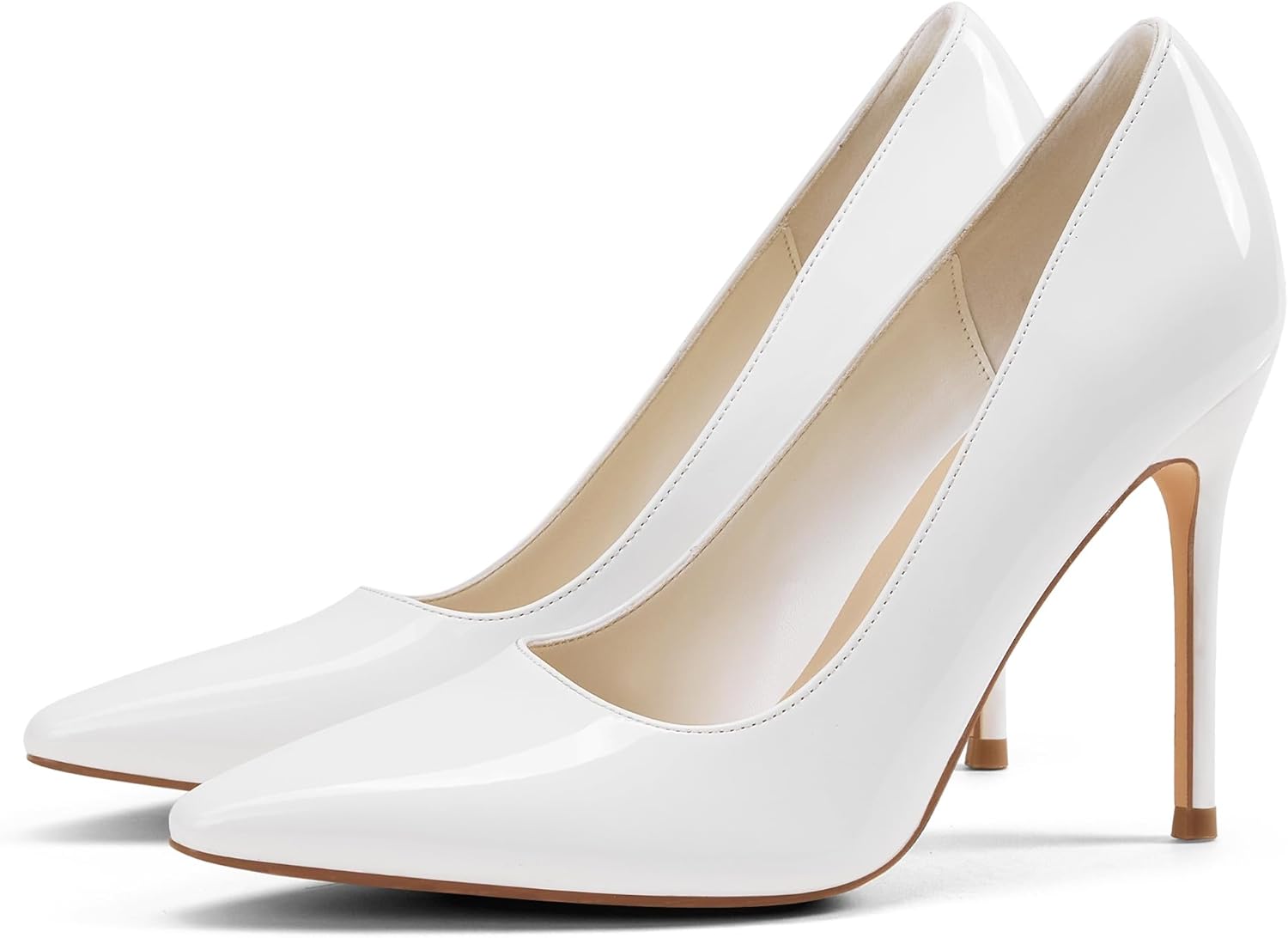 Elisabet Tang Women's High Heels Pumps Closed Pointed Toe Stiletto 4inch Heels Classic Office Special Dressy Wedding Pump Shoes - Image 4