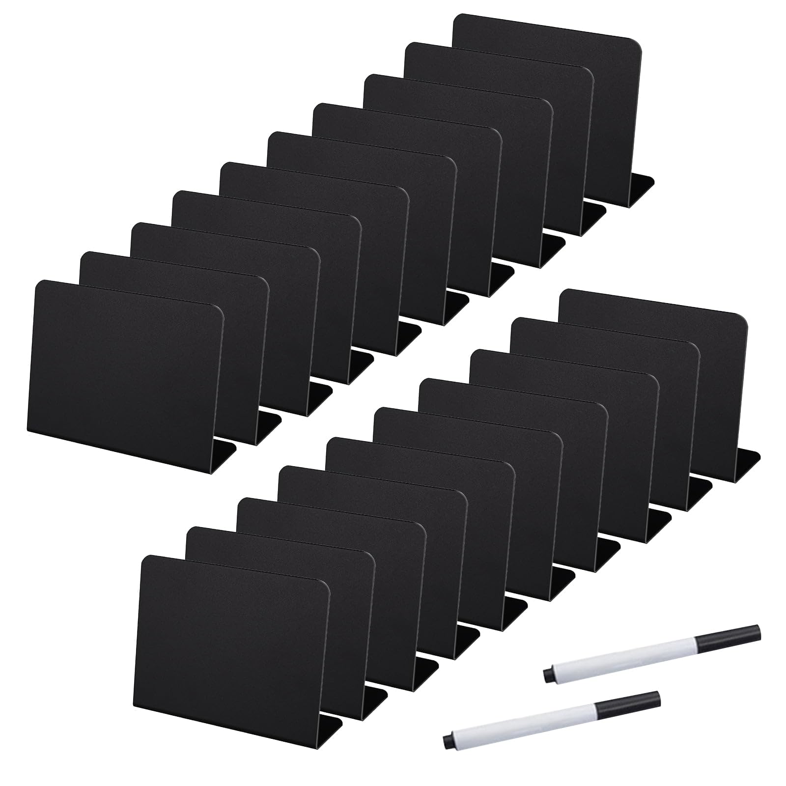 20Pcs Mini Chalkboard Signs, Plastic Display Chalk Board, Small Blackboard Price Tags, Food Stand Labels, Buffet Tags With 2 Marker Pens for Shop, Bakery, Cafe, Party