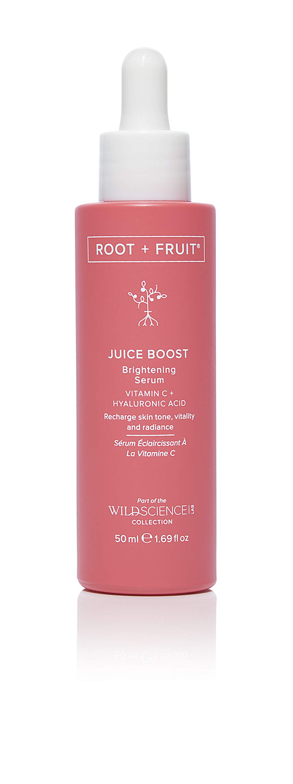 Wild Science Lab ROOT + FRUIT Juice Boost Brightening Natural Vitamin C Serum high performance, stabilised Vitamin C and Hyaluronic Acid, Vegan and Cruelty free, British made 50ml