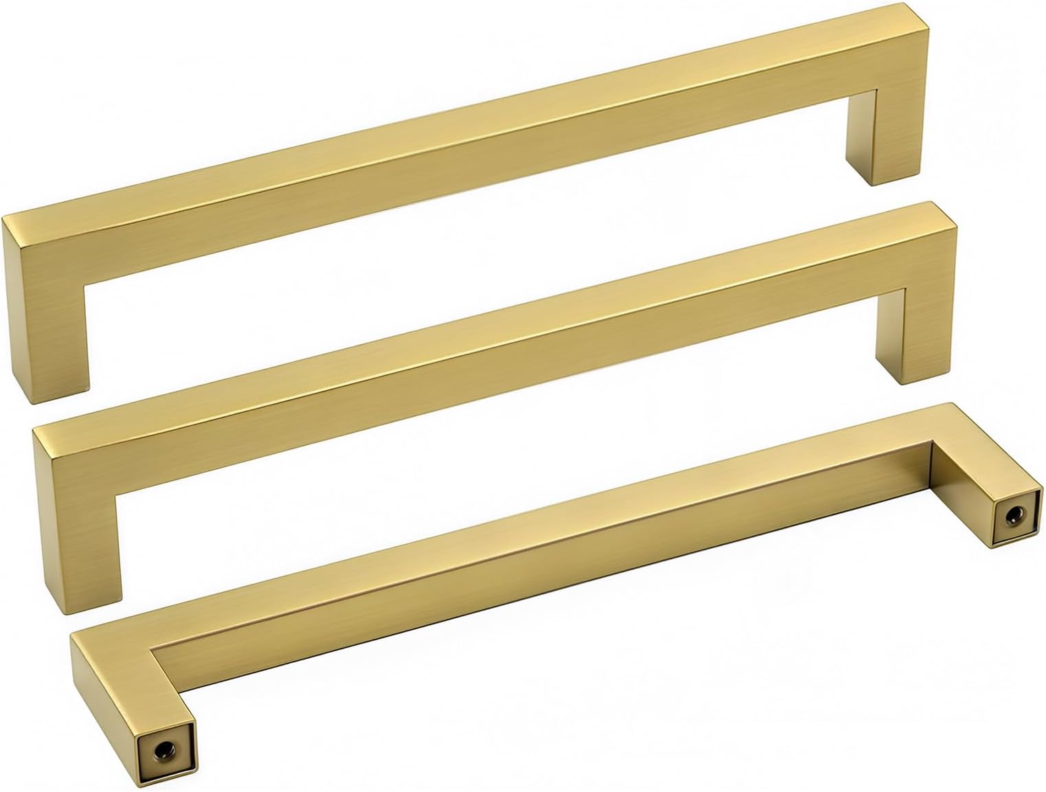 goldenwarm Cabinet Handles Gold Kitchen Cabinet Pulls-LSJ12GD160 Brushed Brass Cabinet Handles Bathroom Cabinet Hardware 6-1/4" Hole Center 20 Pack