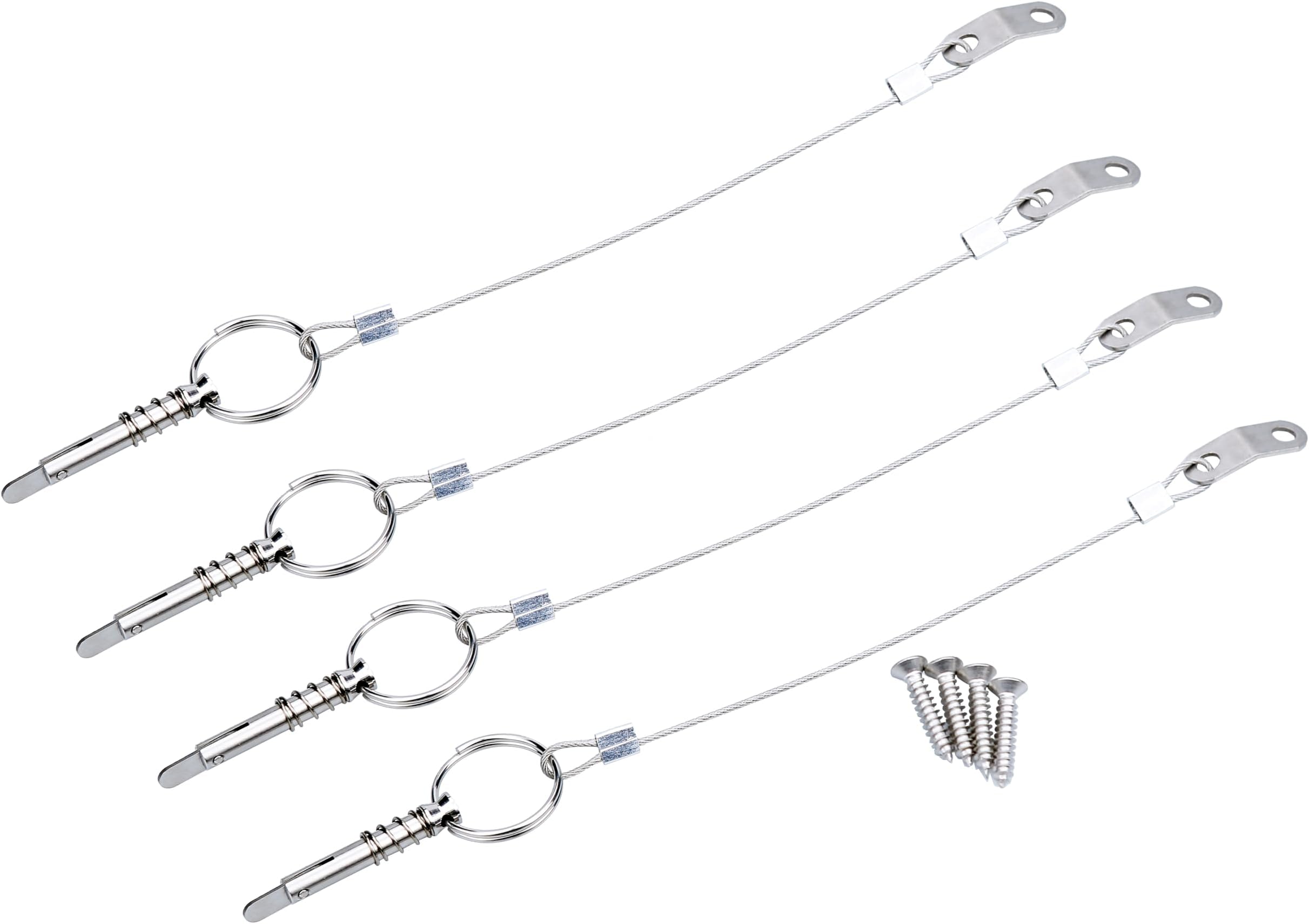 Thorn Bimini Top Quick Release Pins with Lanyard - Marine Grade 316 Stainless Steel Pin Durable Marine Hardware for Boat Bimini Top Deck Hinges & Canopy Systems (4 PCS)