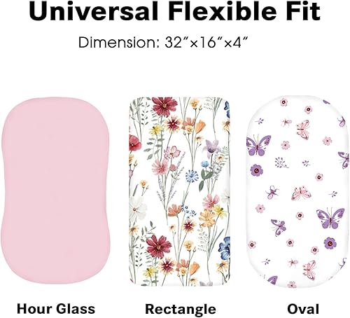 Miniatura 2 de bimocosy Sábana de moisés, paquete de 4 sábanas para bebé y niña, sábanas bajeras suaves para moisés neutro, para colchón de moisés estándar, tamaño