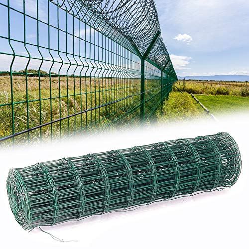 INMOZATA Green PVC Coated Wire Mesh Fencing Rolls Netting Galvanized Steel Mesh Chicken Wire Fencing for Garden Outdoor (1.2mx20m)
