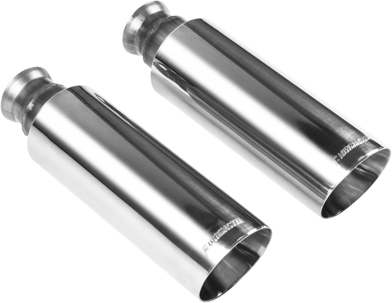 Flowmaster 15356 Exhaust Tip 4 Inch Angle Cut Polished 304 Stainless Steel Direct Fit Compatible with 2009-2024 Classic Body RAM 1500 5.7L Hemi with Factory Dual Exhaust.