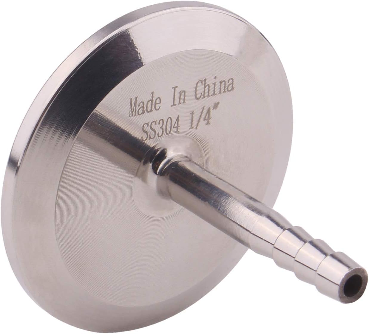 DERNORD 1.5" Tri Clamp to 0.25" Hose Barbed Adapter SUS304 Sanitary Hose Pipe Fitting (1/4 Inch Barb Hose)