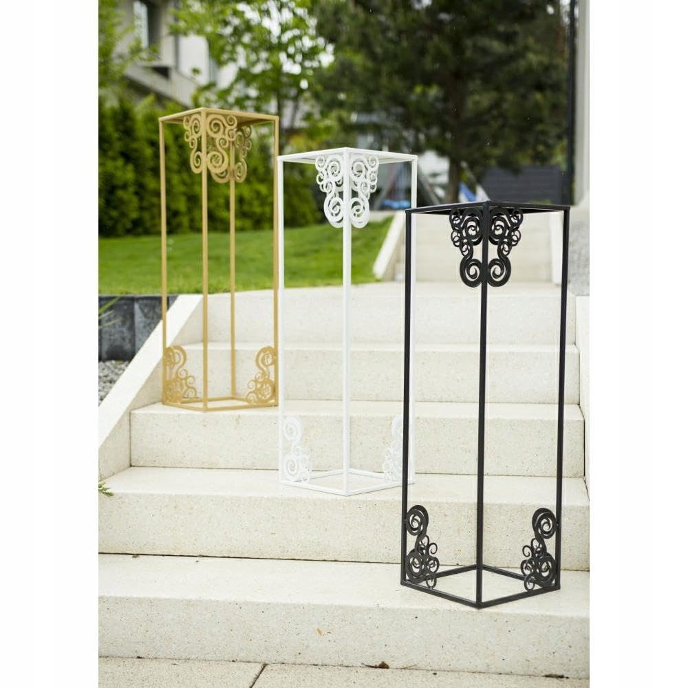 Supporto per piante in metallo, stile moderno, 80 cm, bianco