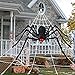 Produktbild Halloween Deko 5m Spinnennetz dreickig, 125cm große haarige Spinne mit LED Augen gruseligen Geräuschen + 10 mini Spinnen + 20g Spinngewebe, Horror Halloween Garten Deko Aussen Halloween Requisiten