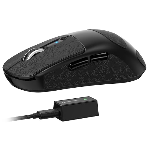 ATTACK SHARK R6 Lightweight Wireless Gaming Mouse,PAW 3950Max Sensor Computer Mouse with Nordic 52480,8KHz Polling,42K DPl,OMRON Optaicl Switch,USB-C Charging,7 Programmable Buttons(Black & Sticker)