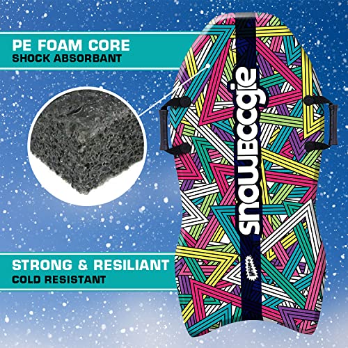Snowboogie Wham-O Air Thunder 40" | Single Rider Snow Sleds With Side Handles | Pe Foam Core For Better Comfort | Snow Sledding For Adults & Children (40 Inches) (Violet Triangles) #TOP3