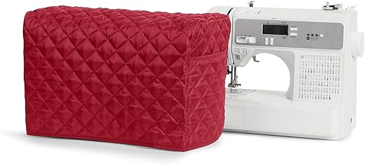 Covermates Sewing Machine Cover - Padded Protection, Storage Pockets, Stain Resistant - Craft Storage, Red