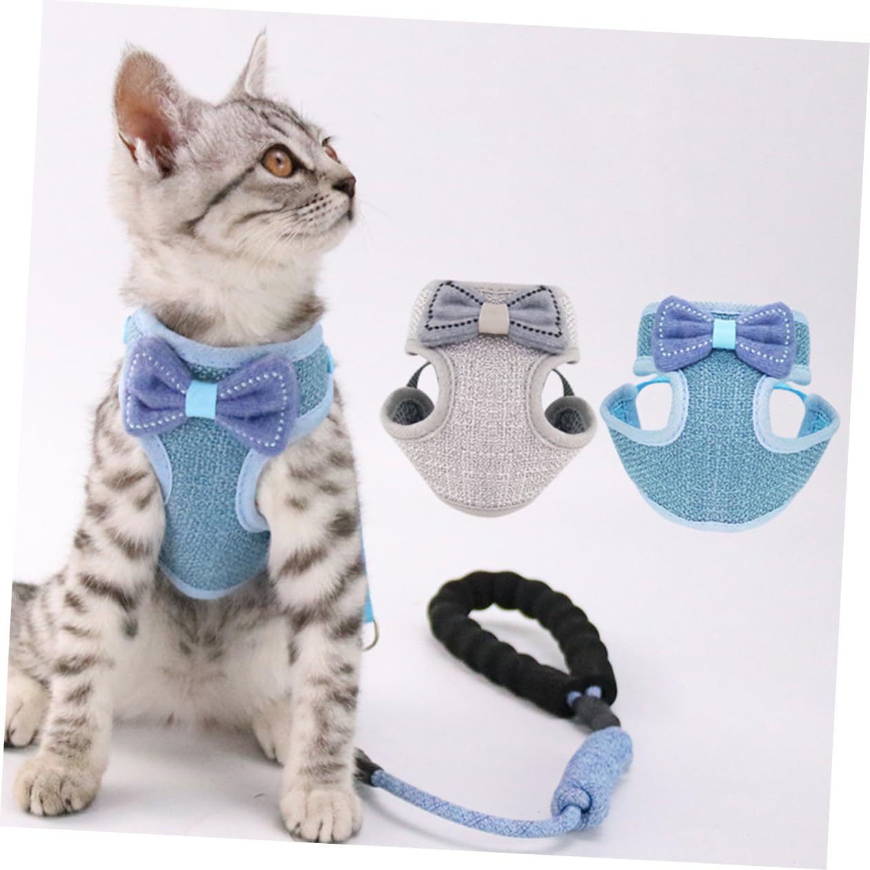 Totority Adjustable Cat Harness Vest Pet Harness for Cats Chest Strap Lightweight Comfortable and Fashionable Bowknot Design