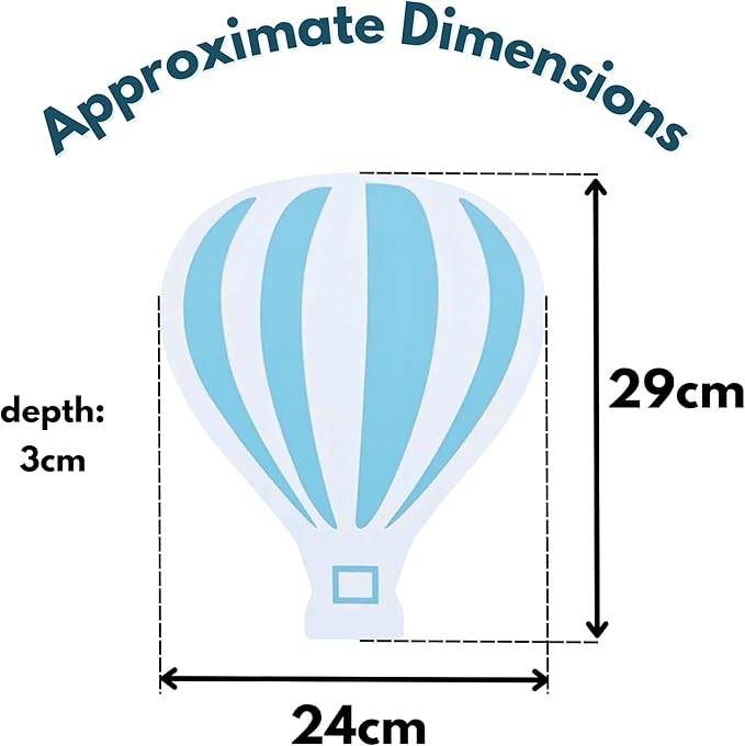 Marco Paul Interiors Marco Paul Blauwe Heteluchtballon Houten Wit LED Nachtlampje Batterij Aangedreven Nachtlampje Kinderkamer Decor Wandverlichting Wandmontage Kinderkamer Bedlampje Baby Geschenken Slaapkamer Decor photo 3