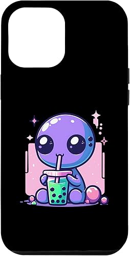 Miniatura 1 de Funda Kawaii Alien Drinking Bubble Tea para iPhone 15 Pro Max