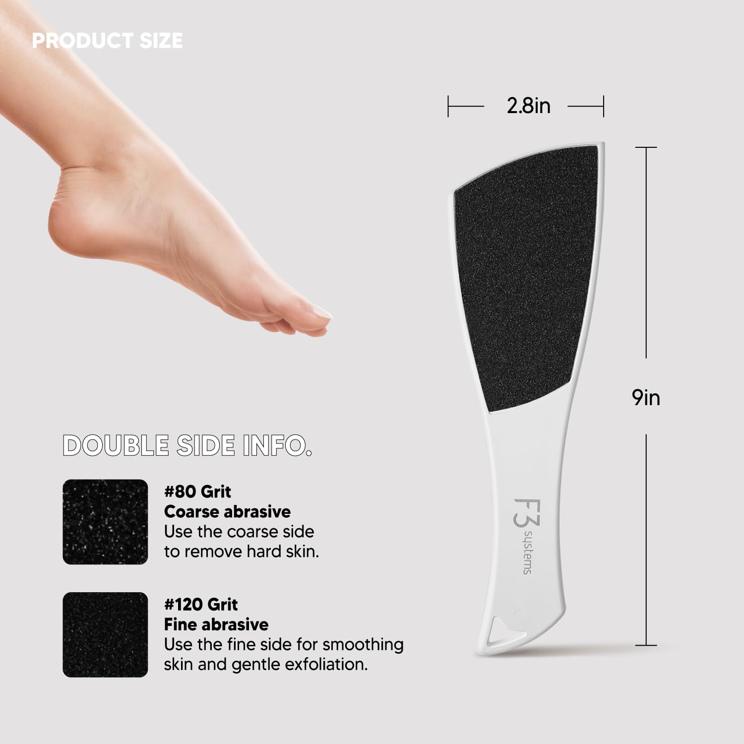 S-Line - Set di lime per piedi (bianco) e spray ammorbidente per piedi, strumento per pedicure, efficace per talloni screpolati, cura dei piedi, strumento colossale per pedicure su entrambi